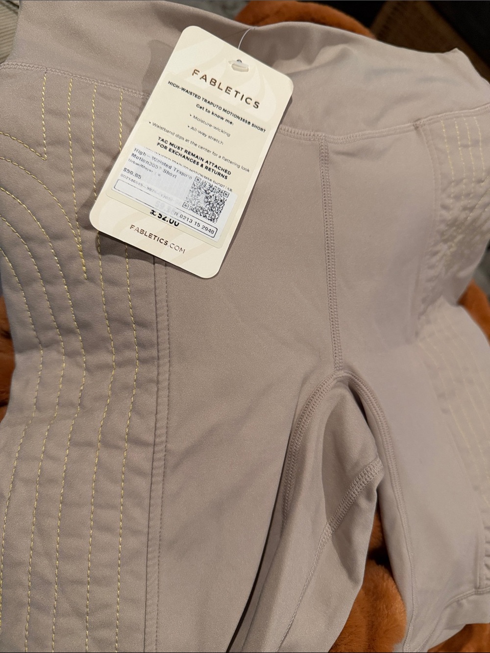 Fabletics Women’s High-Rise Athletic Shorts in Taupe Traputo Motion365